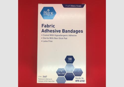 100 Fabric Adhesive Bandage, 1x3 (Non-Latex)